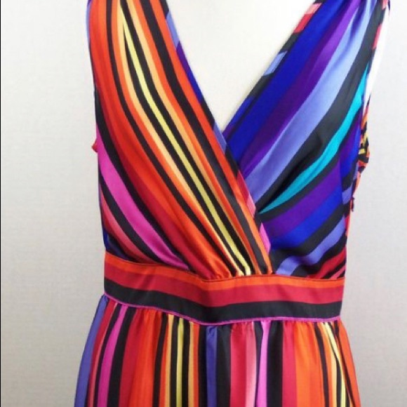 NWT Worthington Radiant Stripe Colorful Mini Dress - Picture 2 of 6